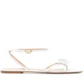 Gianvito Rossi embellished leather flat sandals - White