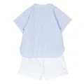 Il Gufo stripe-pattern shorts set - Blue
