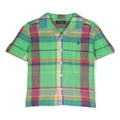 Ralph Lauren Kids plaid short-sleeved shirt - Green