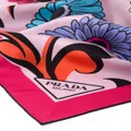 Prada floral-print twill scarf - Pink