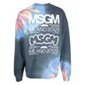 MSGM logo-print tie-dye sweatshirt - Blue