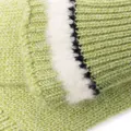 Barrie shearling-effect cashmere fingerless gloves - Green