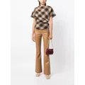 Veronica Beard Beverly flared-leg faux leather trousers - Brown
