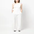 Alberta Ferretti floral-detail tailored trousers - White