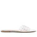 Gianvito Rossi crystal-embellished calf-leather sandals - White