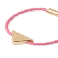 Prada triangle-logo braided leather bracelet - Pink
