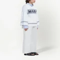Marni embroidered-logo straight-leg trousers - Pink
