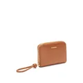 Jil Sander logo-plaque zip-up purse - Brown