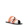 Moschino crocodile crossover strap sandals - Orange