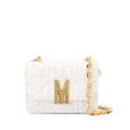 Moschino M quilted shoulder bag - White