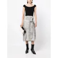 Victoria Beckham snake-print belted skirt - Grey