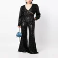 Elie Saab sequin-embellished flared trousers - Black
