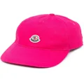 Moncler logo-patch cotton cap - Pink