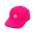 Moncler logo-patch cotton cap - Pink