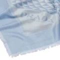 Prada triangle-logo wool-silk scarf - Blue
