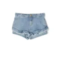 Molo Agnetha denim ruffled shorts - Blue