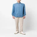 Brunello Cucinelli spread-collar denim shirt - Blue