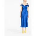 Alberta Ferretti cold-shoulder silk midi dress - Blue