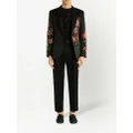 ETRO floral-embroidered single-breasted blazer - Black