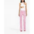 Versace logo-print flared trousers - Pink