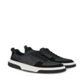 Ferragamo leather-suede low-top sneakers - Black