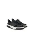 Ferragamo leather-suede low-top sneakers - Black