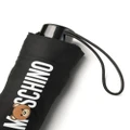 Moschino logo print compact umbrella - Black