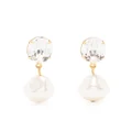 Jennifer Behr Tunis crystal pearl drop earrings - Gold