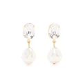 Jennifer Behr Tunis crystal pearl drop earrings - Gold