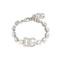 Dolce & Gabbana KIM DOLCE&GABBANA DG-logo rhinestone bracelet - Silver