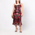 Camilla floral-print slim cut dress - Red