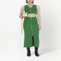 Jil Sander zip-up ribbed crop top - Green