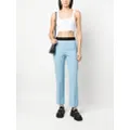 MSGM cropped lace-up top - White