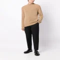 BOSS ribbed-panel knitted jumper - Brown