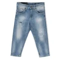 DONDUP KIDS logo-patch denim trousers - Blue