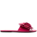 Nº21 floral-appliqué flat sandals - Pink