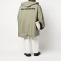 Jil Sander rear logo-print hooded coat - Green