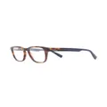 Lacoste rectangle-frame two-tone glasses - Brown
