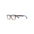 Lacoste rectangle-frame two-tone glasses - Brown