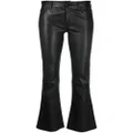 7 For All Mankind high-waisted leather pants - Black