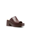 Tod's 80mm leather platform mules - Brown