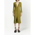 Proenza Schouler ribbed-knit buttoned-up dress - Green
