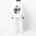 Philipp Plein skull-print logo-embroidered hoodie - White