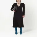 Jil Sander scoop-neck virgin wool midi dress - Black