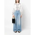 ISABEL MARANT floral-embroidery long-sleeved blouse - White