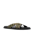 Versace logo-print open-toe slides - Black