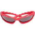 Balenciaga Eyewear serrated geometric-frame sunglasses - Red
