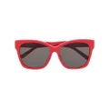 Balenciaga Eyewear logo-plaque square-frame sunglasses - Red