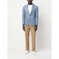 Canali single-breasted long-sleeved blazer - Blue