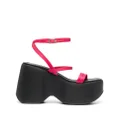 Vic Matie chunky leather wedge sandals - Red
